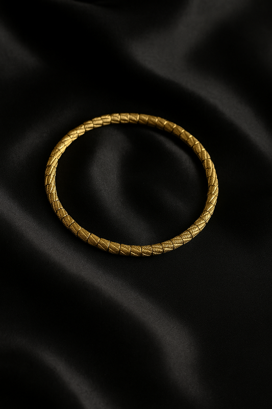 Traditional Engraved Gold Kada