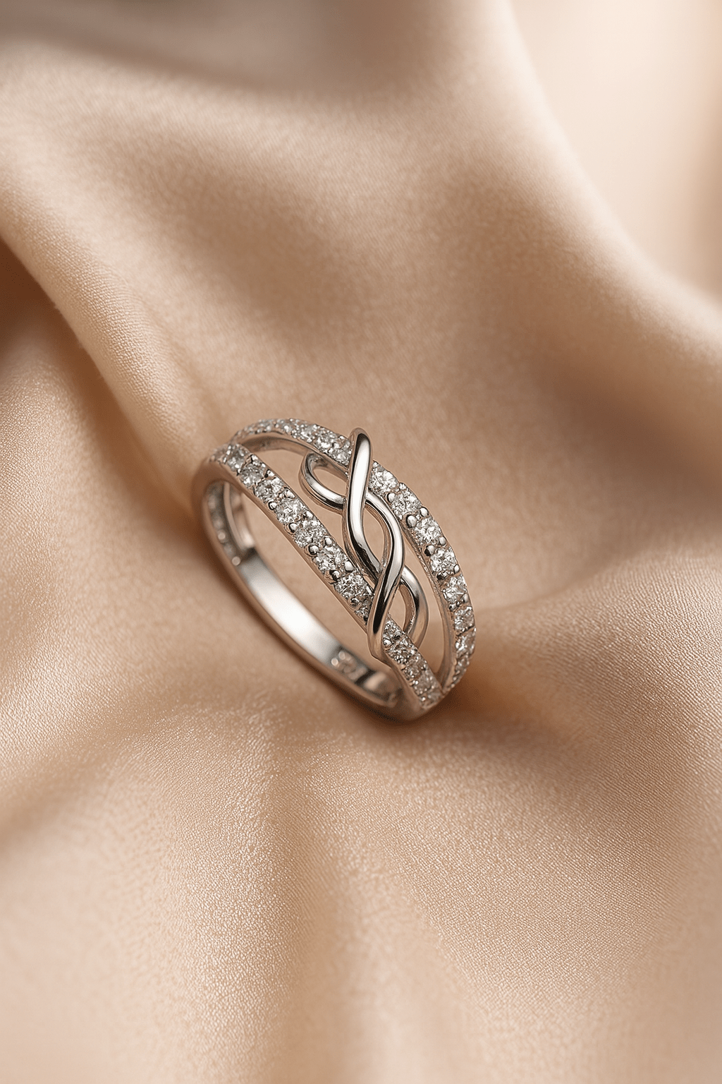 Crystal Vow – Infinity Loop Ring in Silver - My Store
