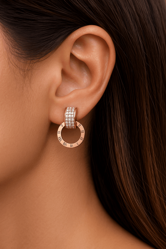 Eternal Time Roman Dial Hoop Earrings - My Store