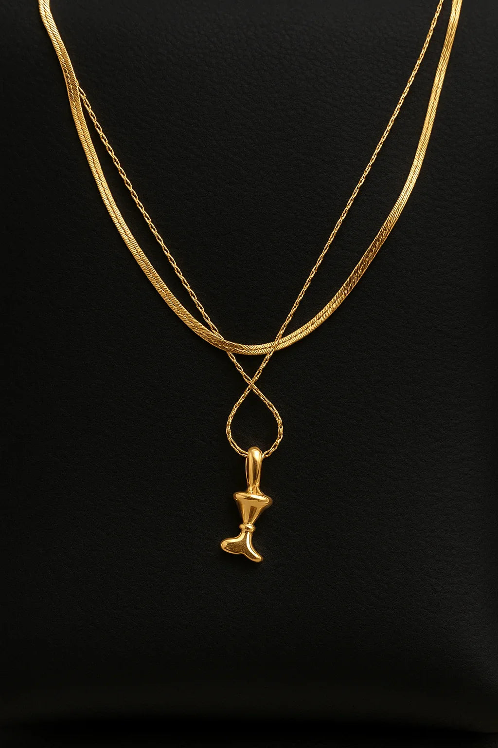 Golden Drizzle Twin Drop Pendant Necklace - My Store