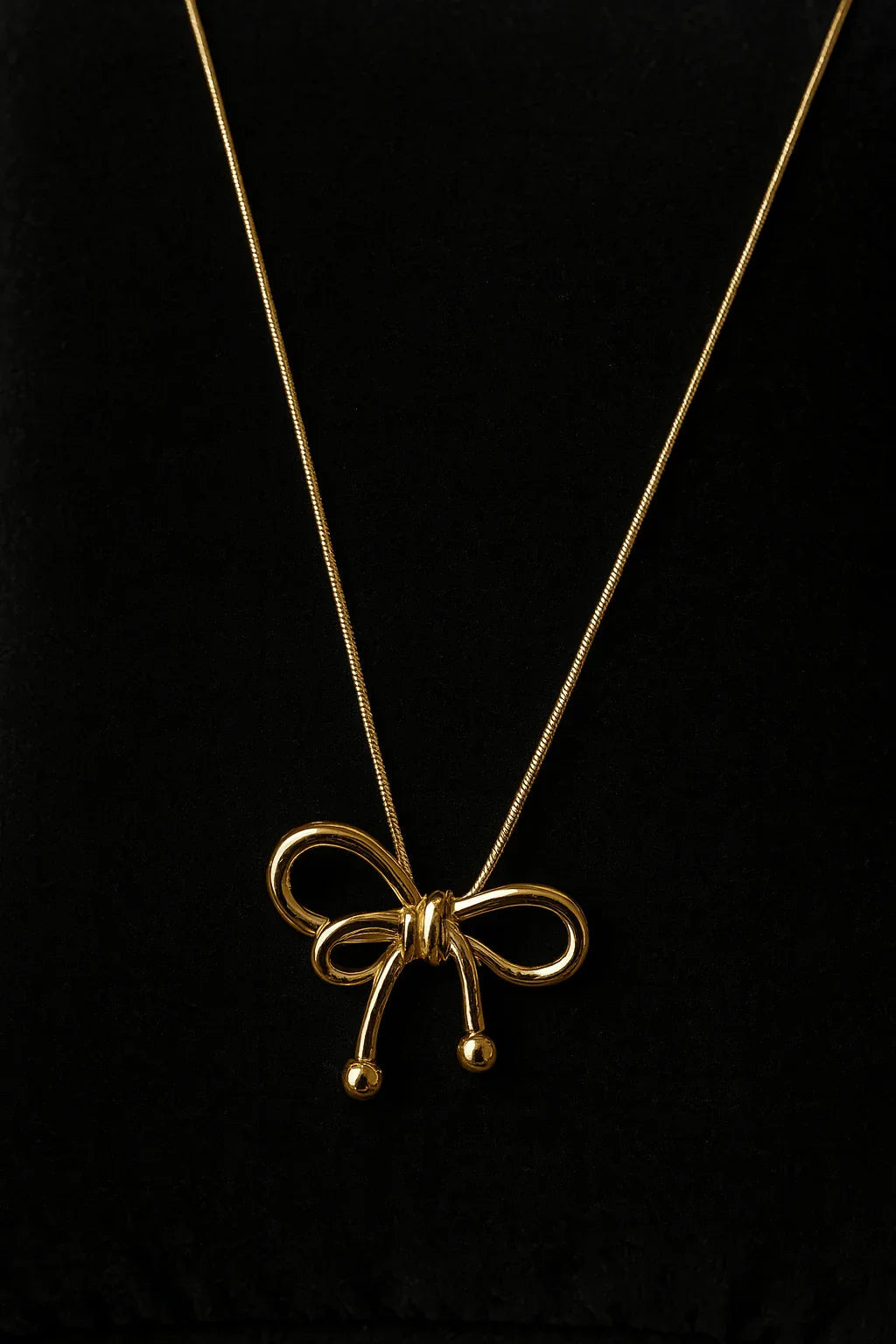 Golden Whimsy Bow Pendant Necklace - My Store