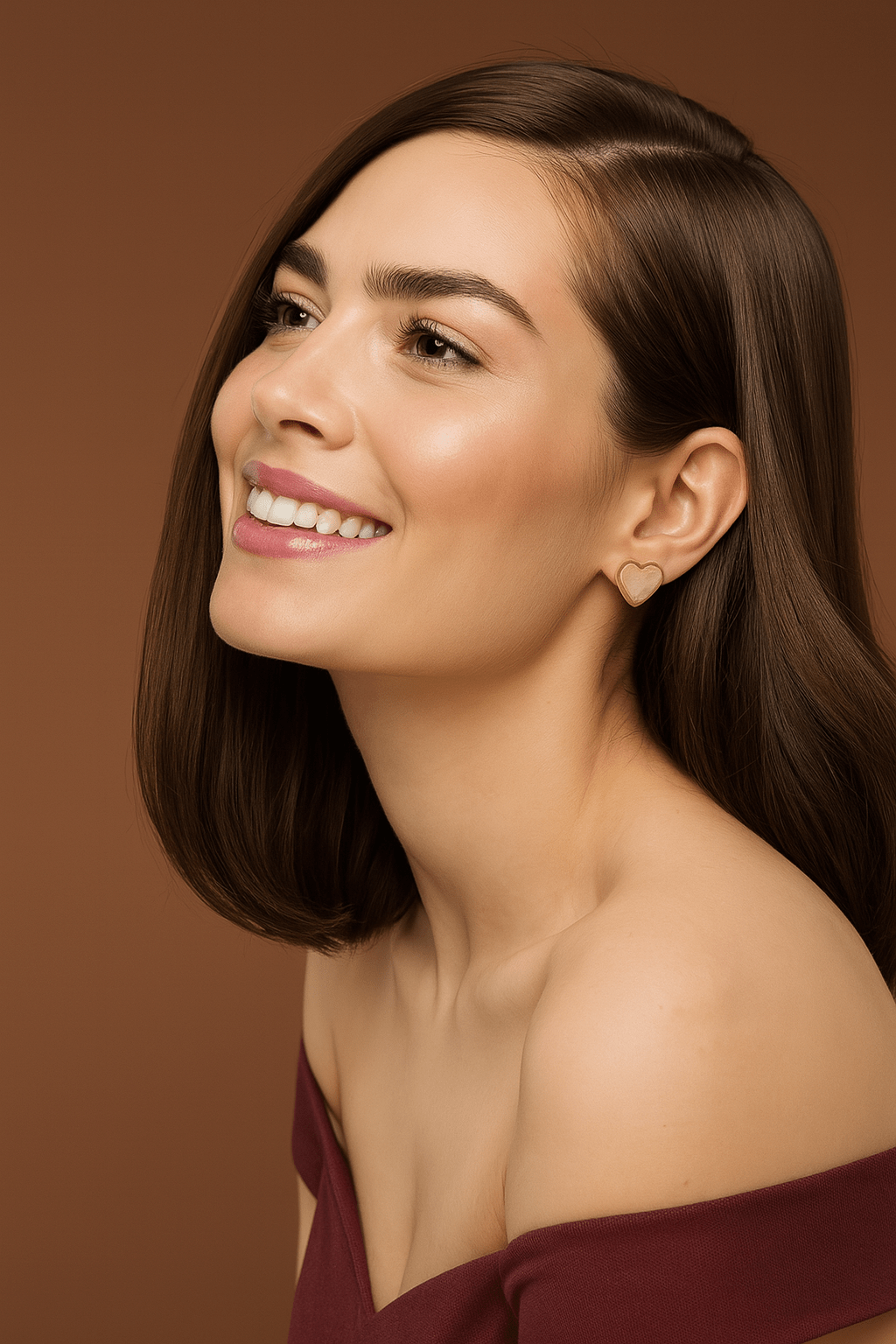 Honey Love Marble Heart Studs - My Store