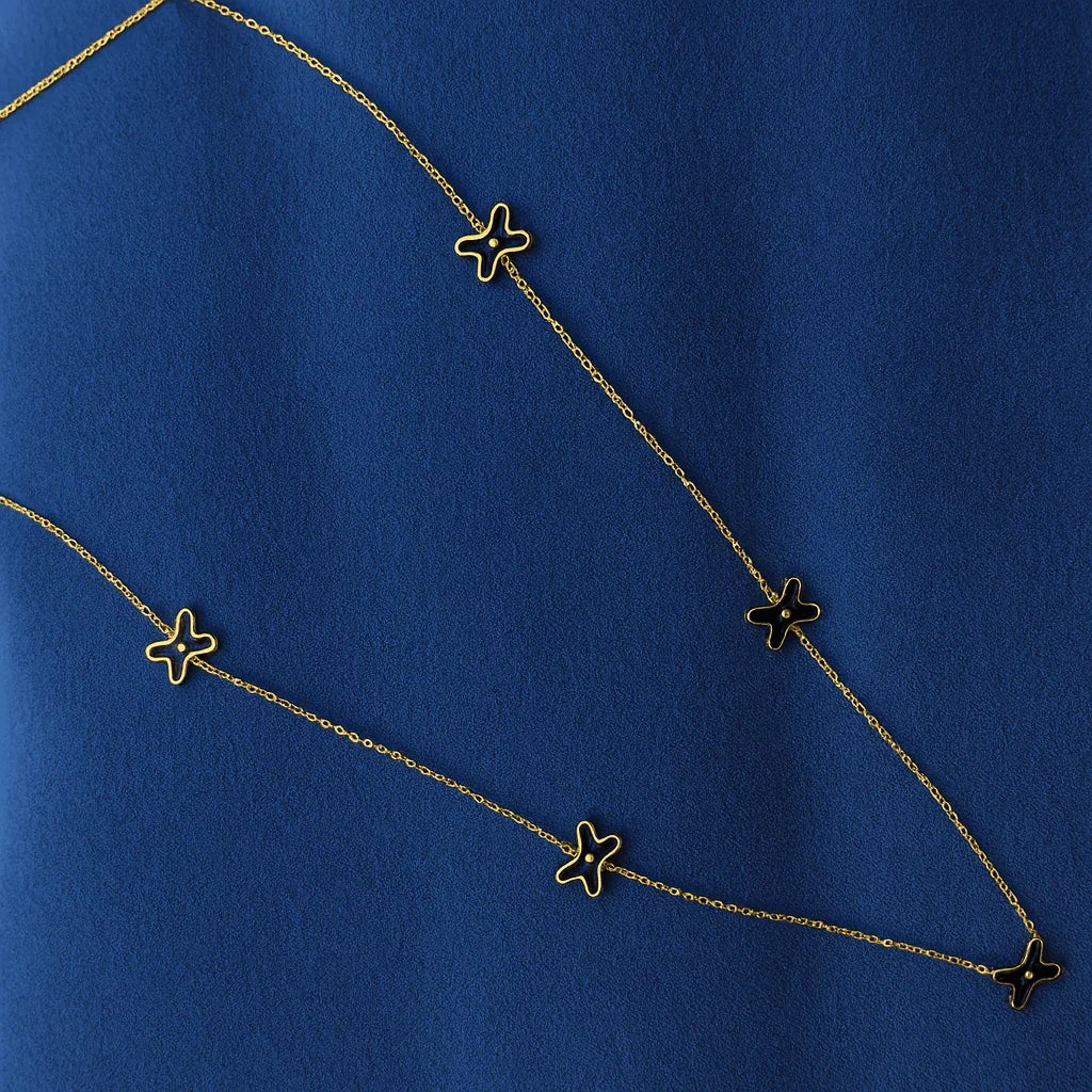 Midnight Bloom Petal Charm Necklace - My Store