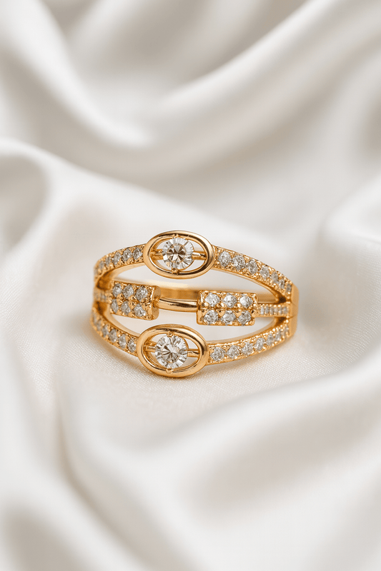 The Empress Band – Elegant Triple Row Ring - My Store