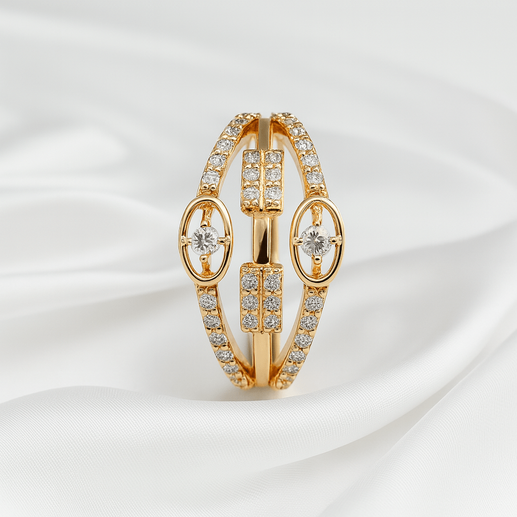 The Empress Band – Elegant Triple Row Ring - My Store