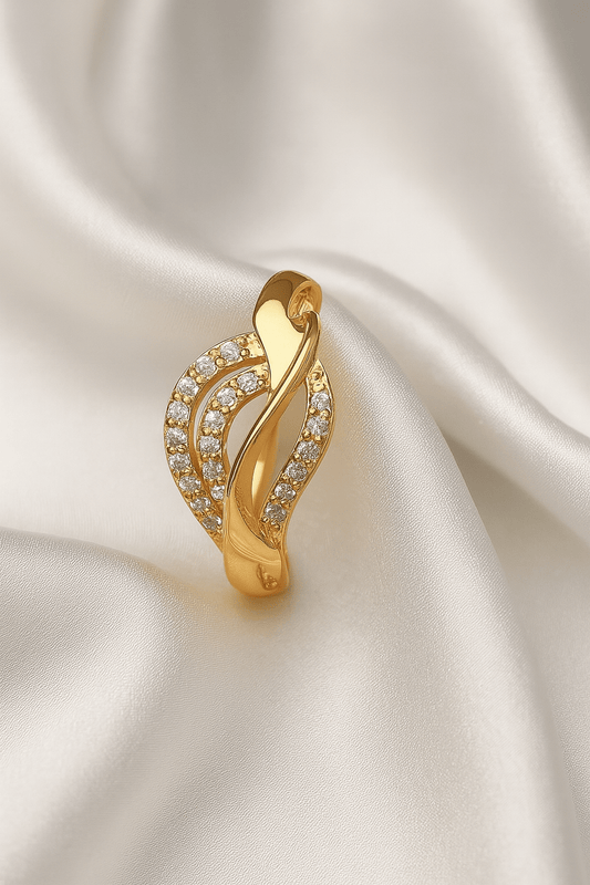 Tide of Glamour – Gold Ring with Flowing Design - My Store