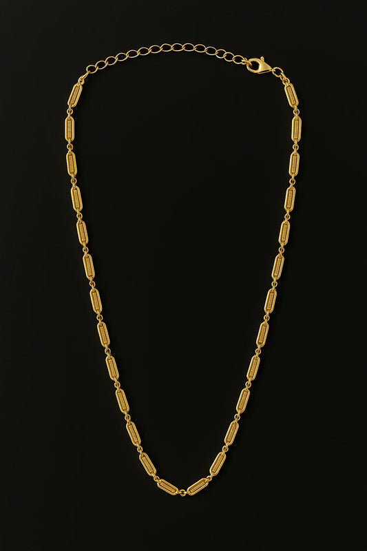 Urban Pulse Gold - Plated Rectangular Link Chain Necklace - My Store