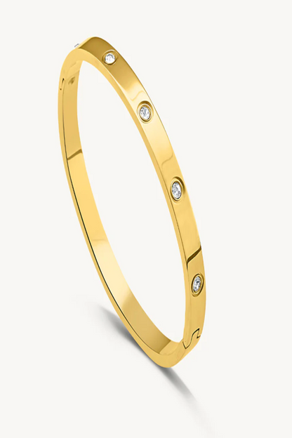 Stainless Steel Contemporary Gold Plated Love AD Anti-Tarnish Bracelet For Women