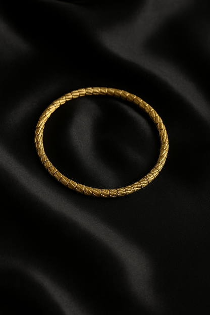 Traditional Engraved Gold Kada