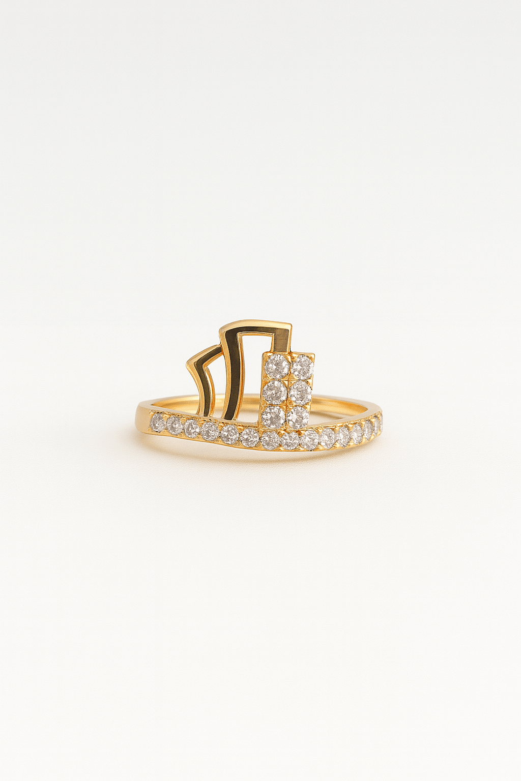 Architect of Elegance – Geometric Gold Glam Ring - My Store