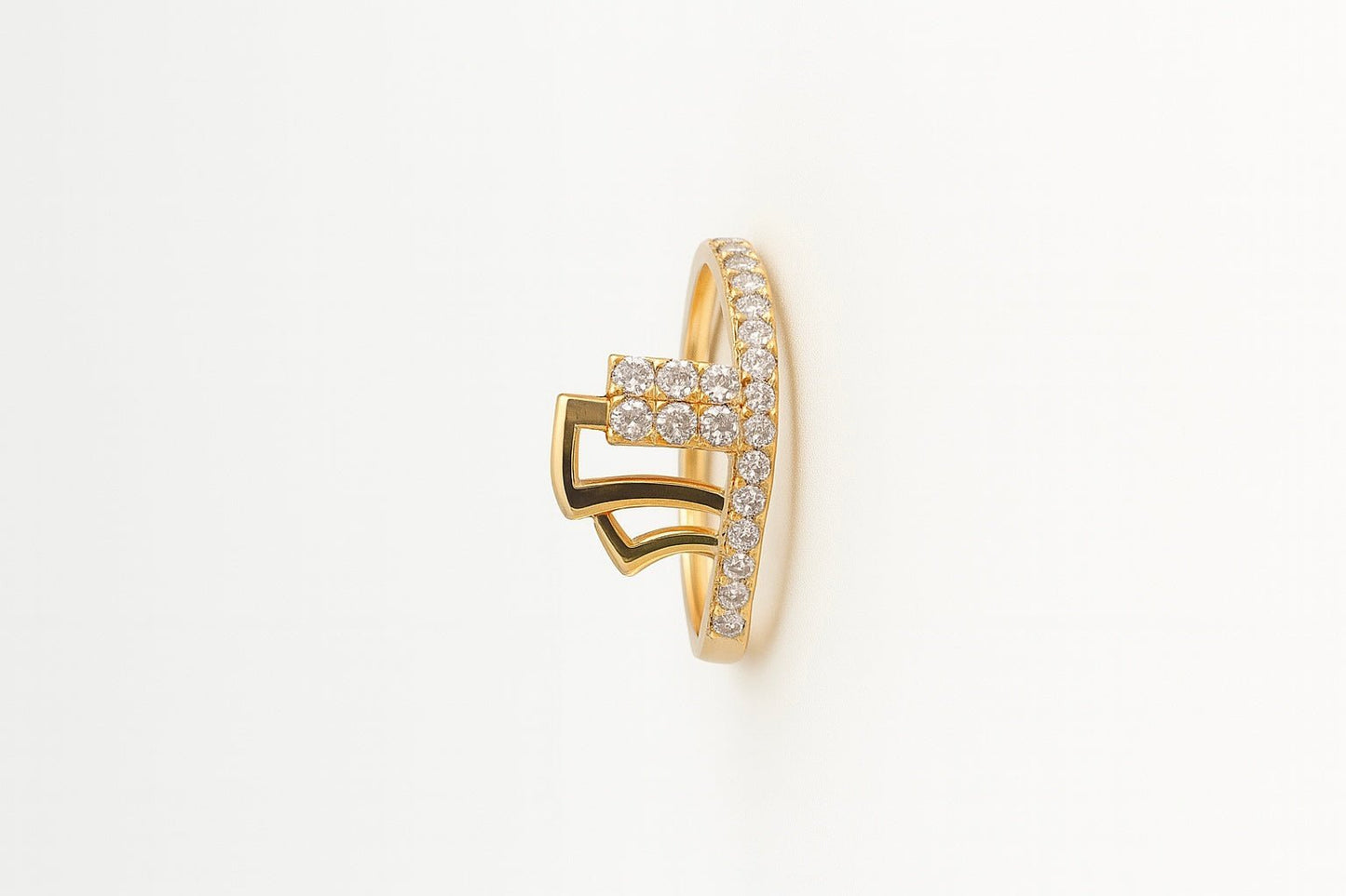 Architect of Elegance – Geometric Gold Glam Ring - My Store