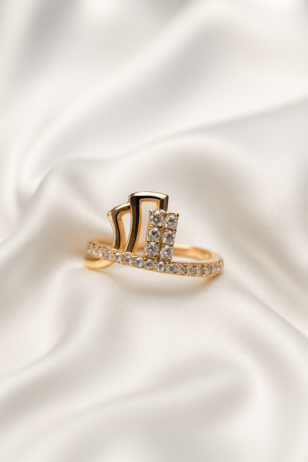 Architect of Elegance – Geometric Gold Glam Ring - My Store