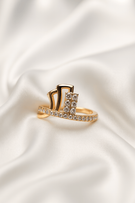 Architect of Elegance – Geometric Gold Glam Ring - My Store