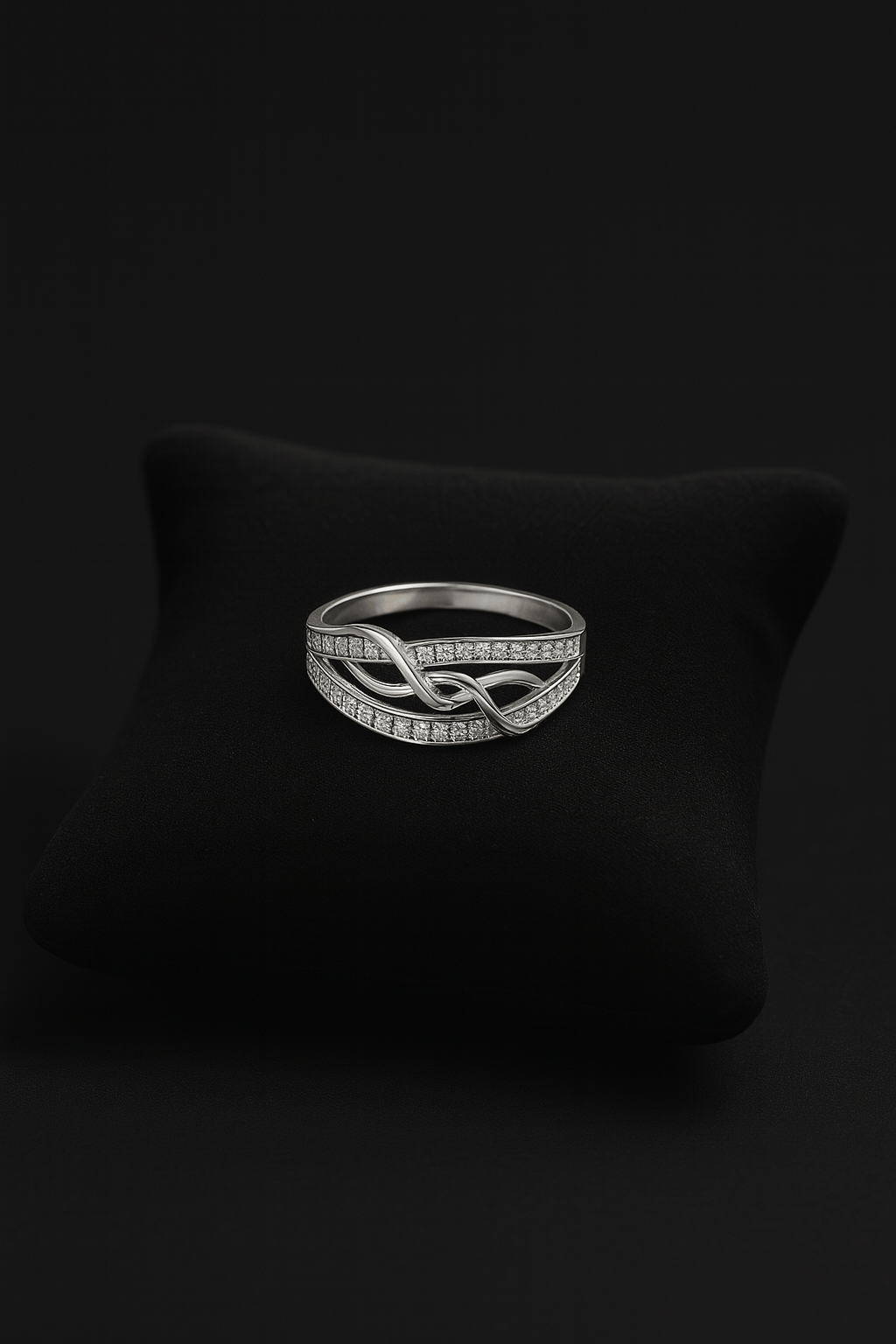 Crystal Vow – Infinity Loop Ring in Silver - My Store