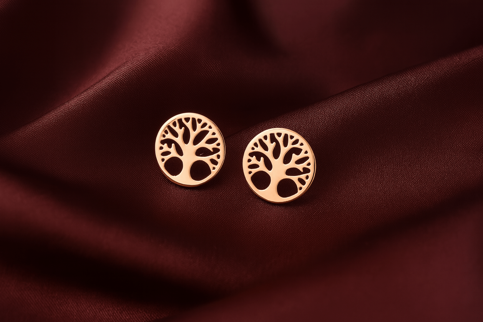 Eternal Roots – Rose Gold Tree of Life Earring Set (3 Pairs) - My Store