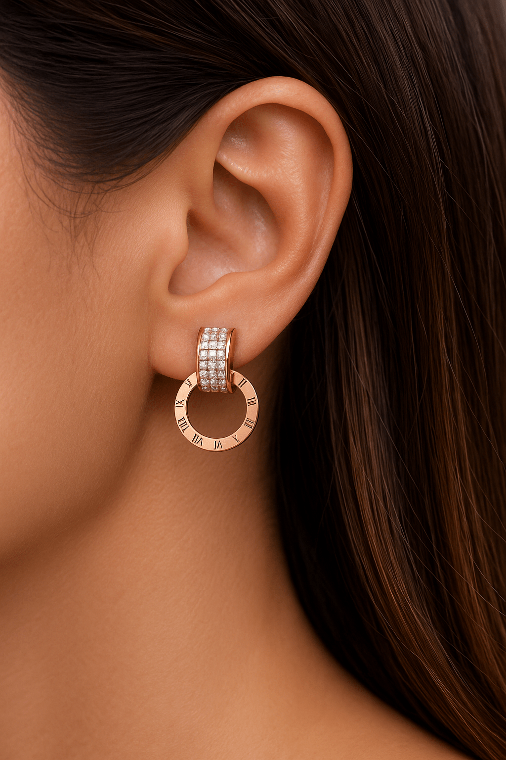 Eternal Time Roman Dial Hoop Earrings - My Store