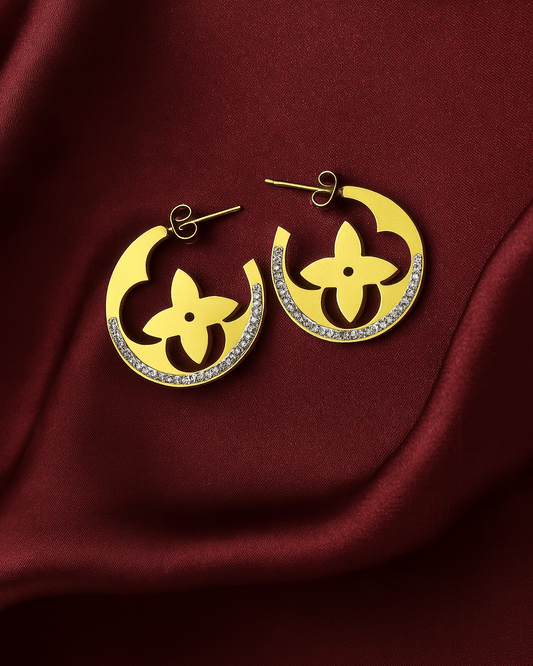 Fleur de Lune Crystal Crescent Earrings - My Store