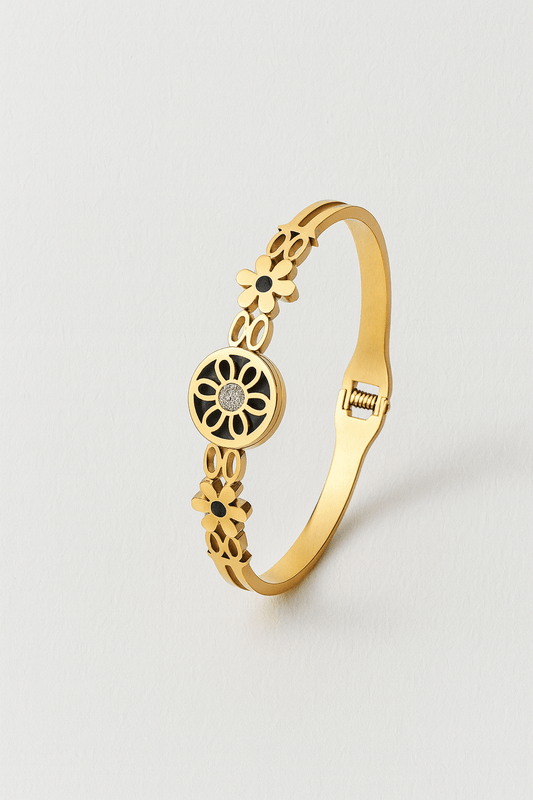 Floral Radiance Gold - Toned Designer Bracelet - My Store