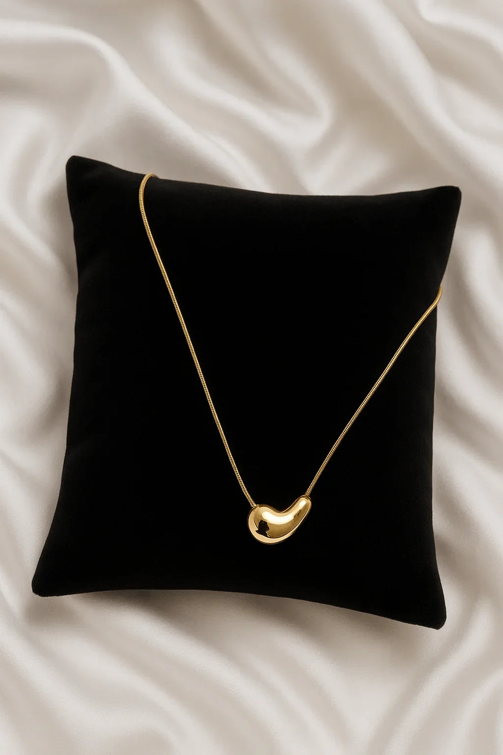 Golden Bean Fluid Sculpt Pendant Necklace - My Store