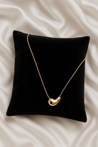 Golden Bean Fluid Sculpt Pendant Necklace - My Store