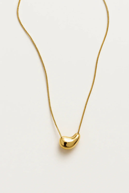 Golden Bean Fluid Sculpt Pendant Necklace - My Store