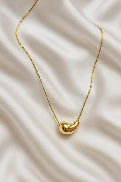 Golden Bean Fluid Sculpt Pendant Necklace - My Store