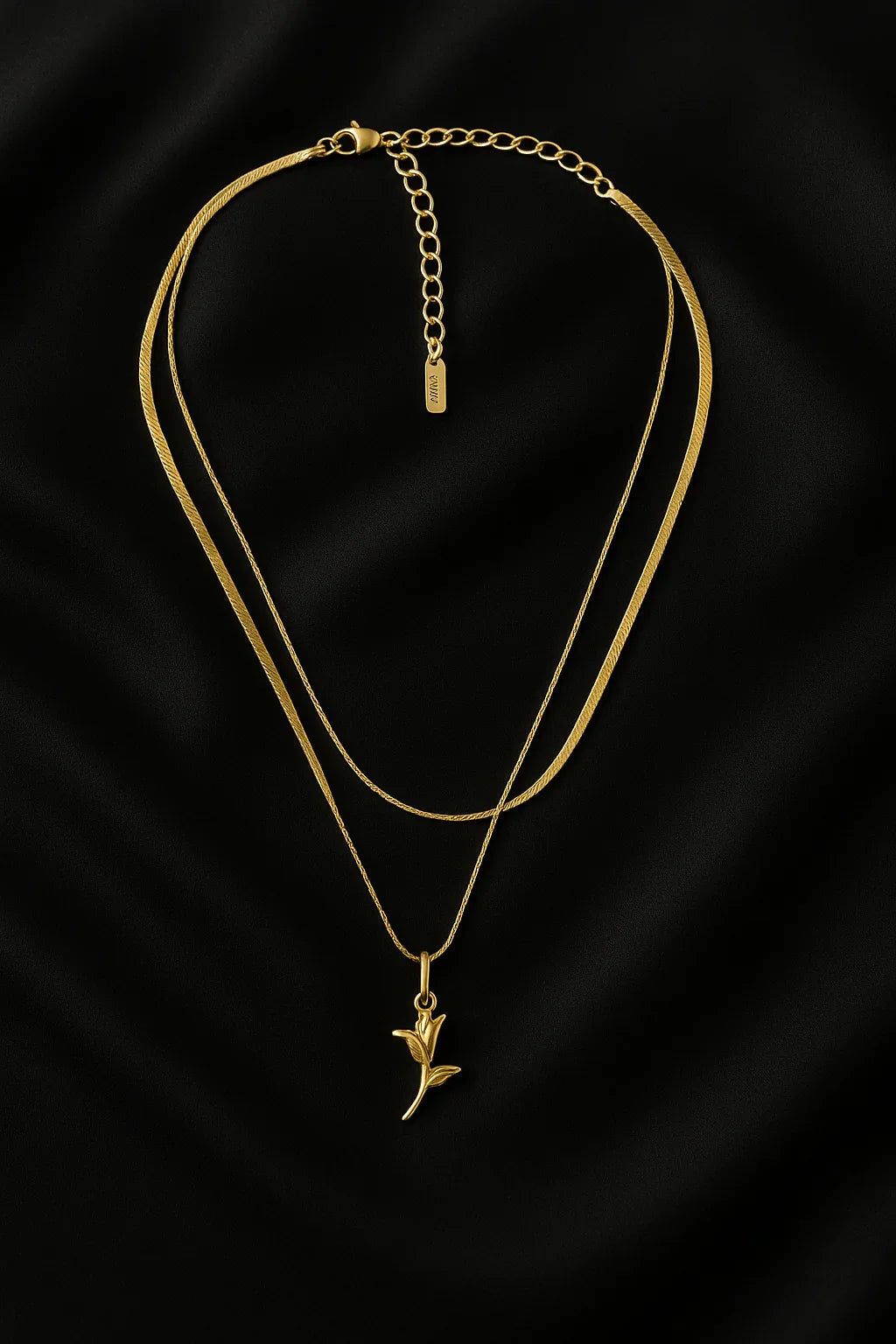 Golden Drizzle Twin Drop Pendant Necklace - My Store