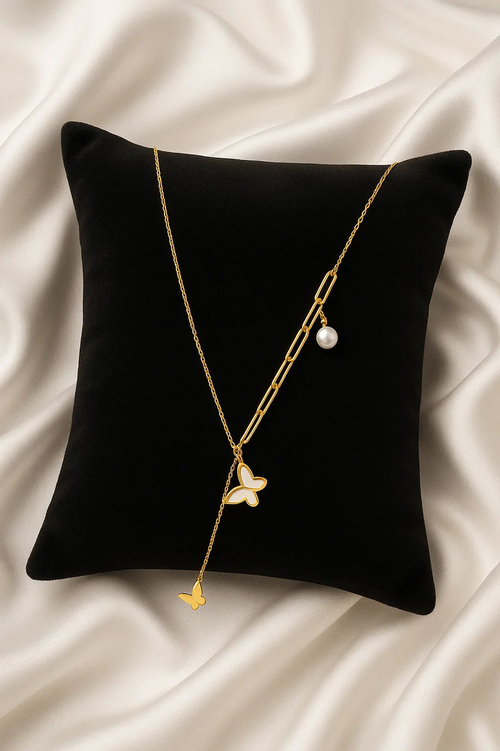 Golden Flutter Butterfly Drop Necklace - My Store