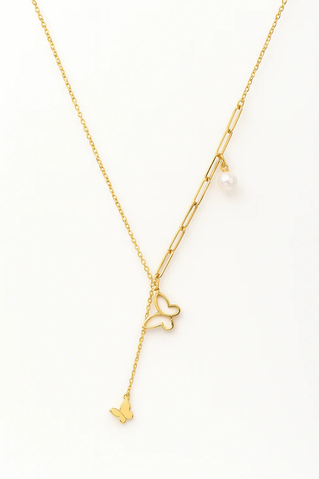 Golden Flutter Butterfly Drop Necklace - My Store