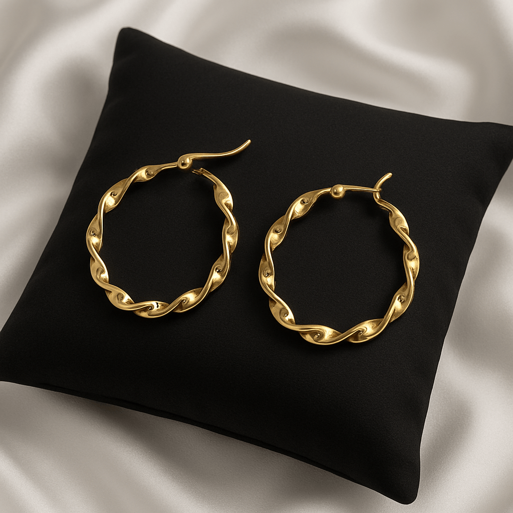Golden Helix Classic Twist Hoops - My Store