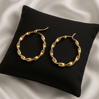 Golden Helix Classic Twist Hoops - My Store