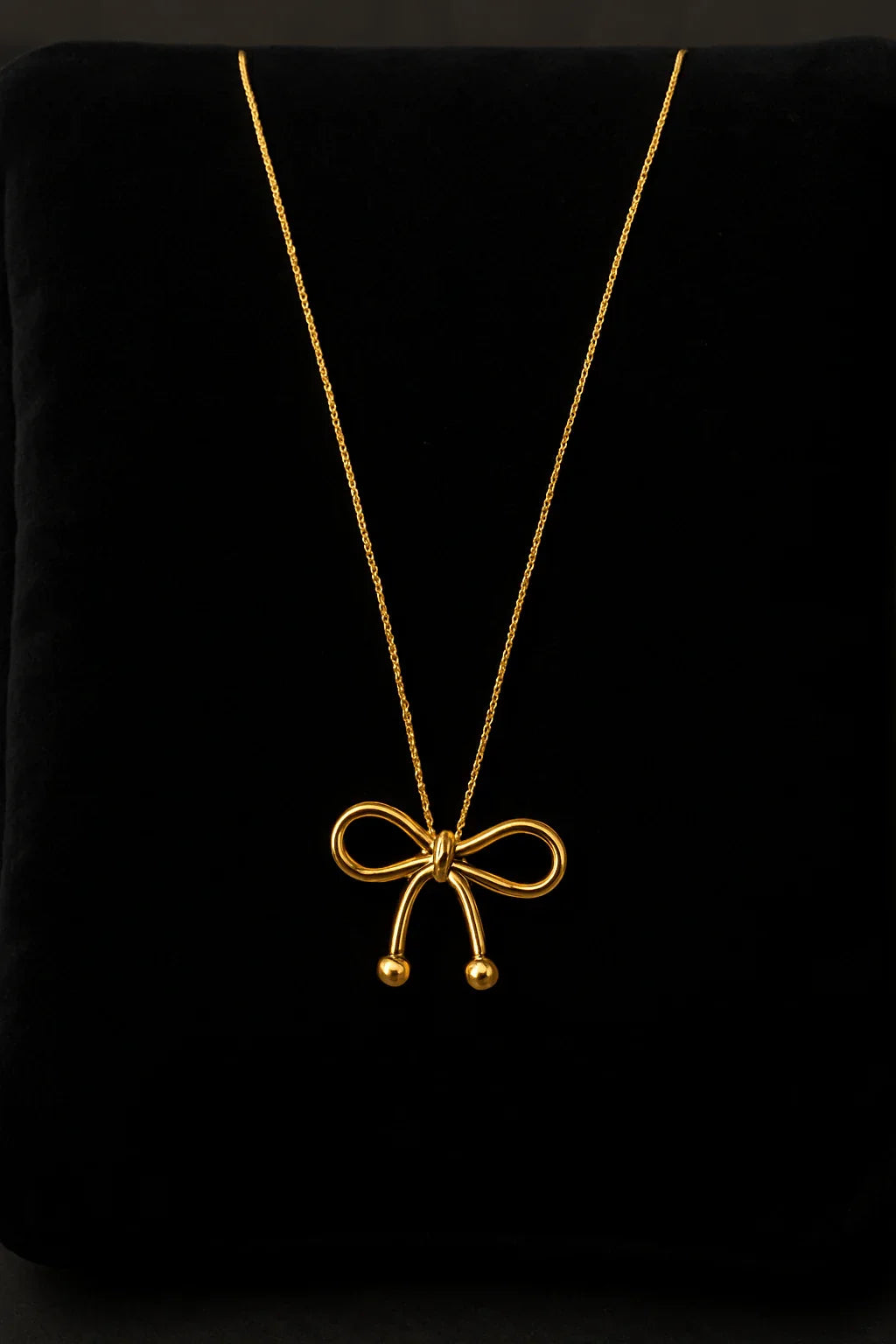 Golden Whimsy Bow Pendant Necklace - My Store
