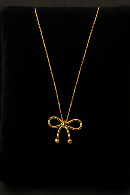 Golden Whimsy Bow Pendant Necklace - My Store