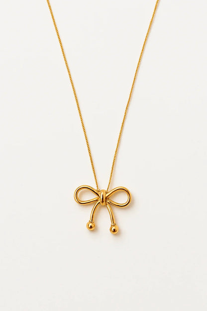 Golden Whimsy Bow Pendant Necklace - My Store