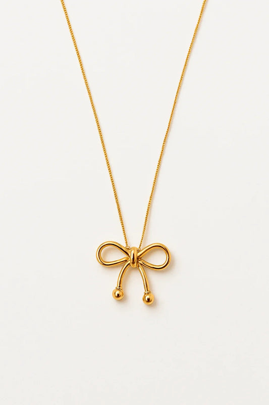 Golden Whimsy Bow Pendant Necklace - My Store
