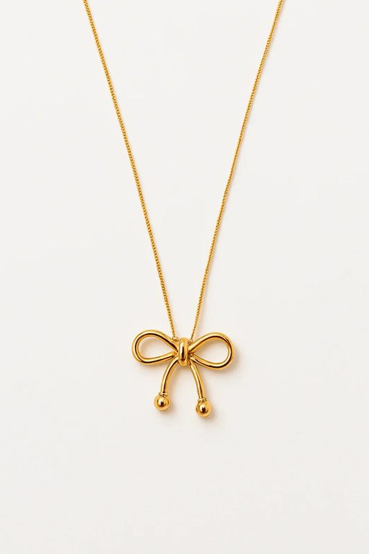 Golden Whimsy Bow Pendant Necklace - My Store