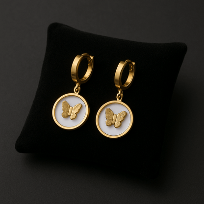 Golden Whisper Butterfly Drop Earrings - My Store