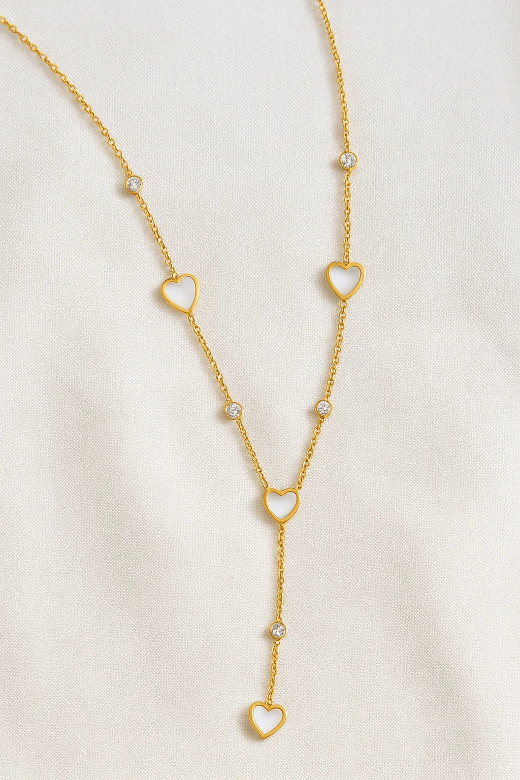 Ivory Hearts Gold - Plated Lariat Necklace - My Store