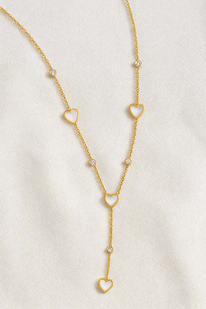 Ivory Hearts Gold - Plated Lariat Necklace - My Store