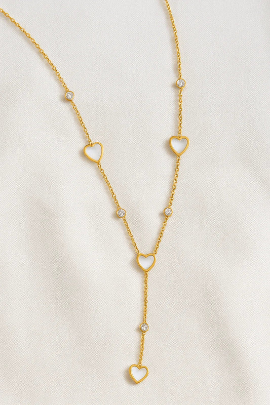 Ivory Hearts Gold - Plated Lariat Necklace - My Store