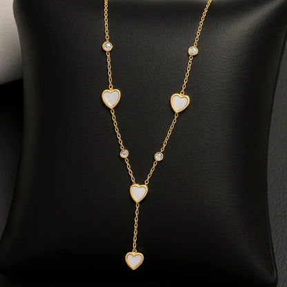 Ivory Hearts Gold - Plated Lariat Necklace - My Store