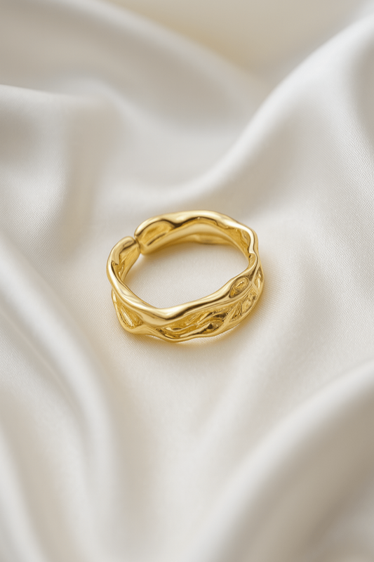 Liquid Gold Organic Band Ring - My Store