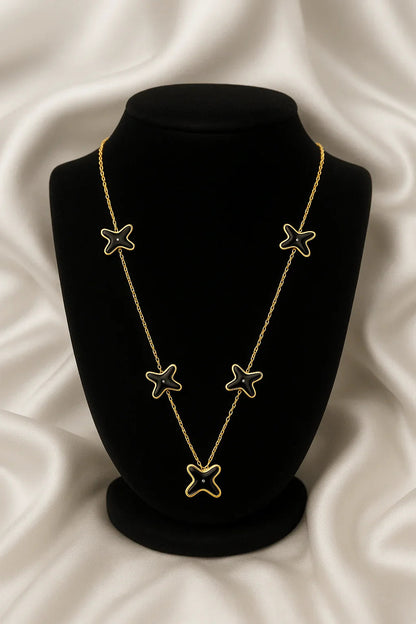 Midnight Bloom Petal Charm Necklace - My Store