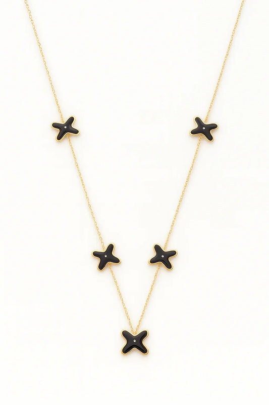 Midnight Bloom Petal Charm Necklace - My Store