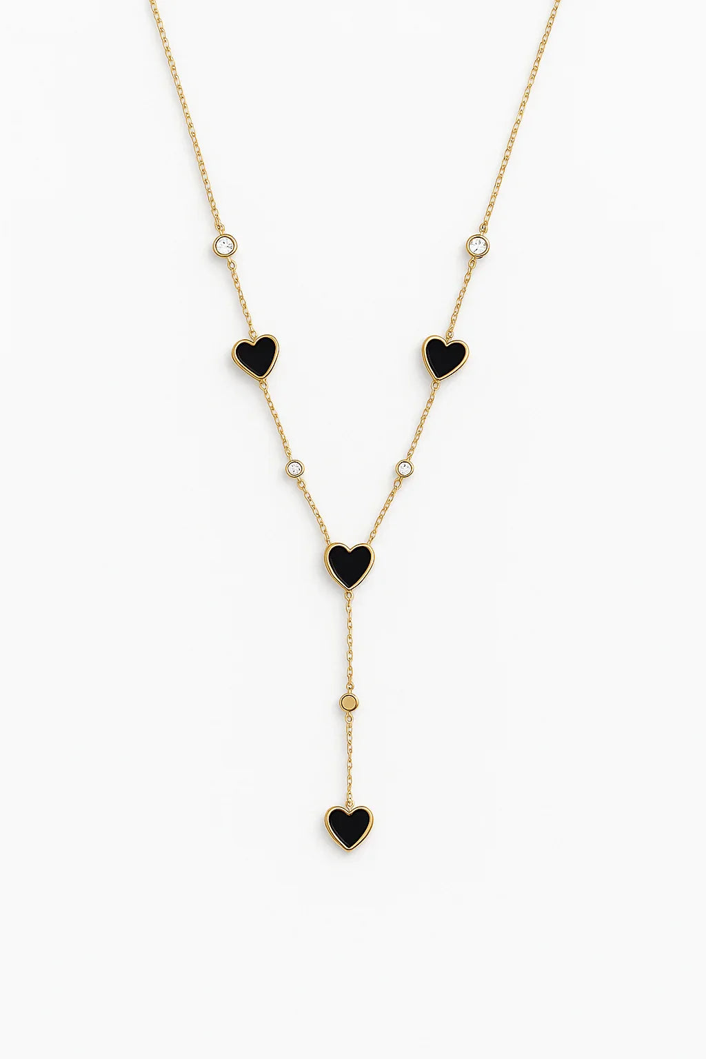 Midnight Hearts Gold - Plated Love Lariat Necklace - My Store