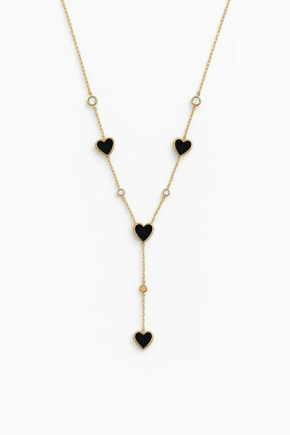 Midnight Hearts Gold - Plated Love Lariat Necklace - My Store