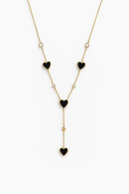 Midnight Hearts Gold - Plated Love Lariat Necklace - My Store
