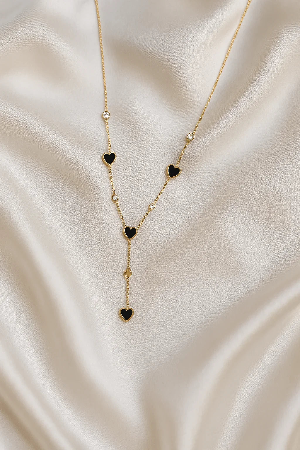 Midnight Hearts Gold - Plated Love Lariat Necklace - My Store