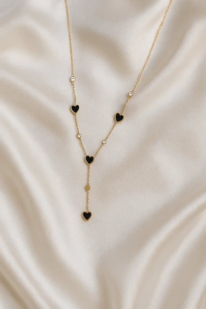Midnight Hearts Gold - Plated Love Lariat Necklace - My Store