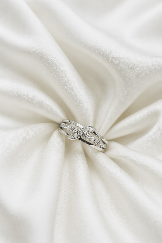 Moonlit Grace – Classic Silver Twist Ring - My Store